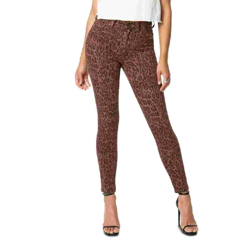 Carpenter Jeans for Function -Joe S Women's Charlie Leopard Print High Rise Jeans Red Size 26