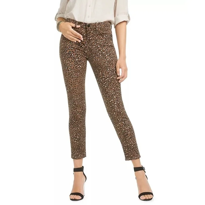 Stretch Jeans for Flexibility -7 For All Mankind Women's Animal Printed Ankle Skinny Jeans Dark Beige Size 6