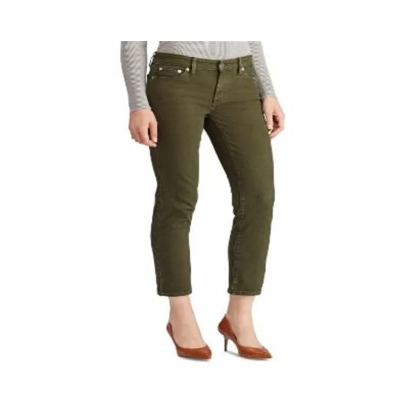 Wedding Jeans for Casual -Ralph Lauren Women's Premier Straight Ankle Jeans Green Size 4