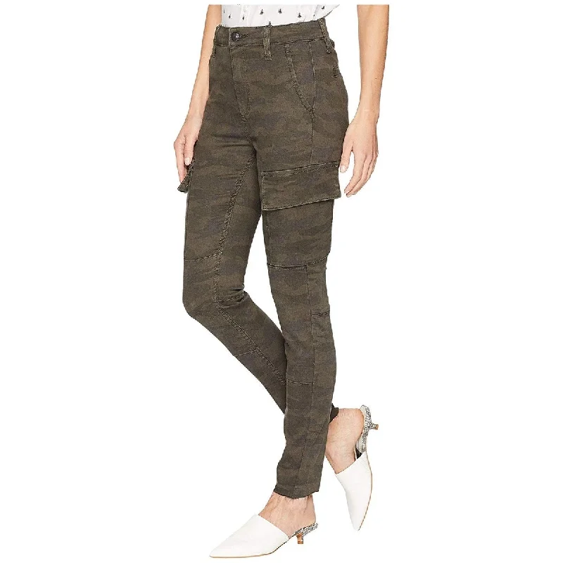 Fringed Jeans for Western -Joe's Jeans Women's Charlie Ankle Cargo in Camo Green Size 25