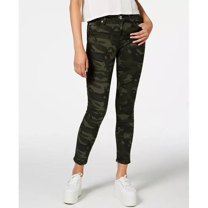 Travel Jeans for On-the-go -Sts Blue Women's Ellie Camouflage-Print Ankle Skinny Jeans Green Size 26