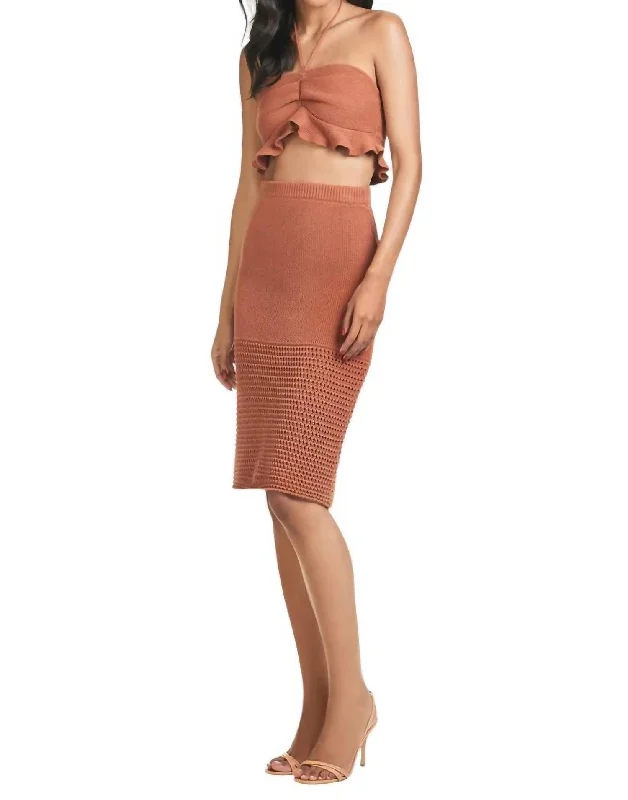 Celtic Dresses with Knotwork -Evie Skirt In Brown