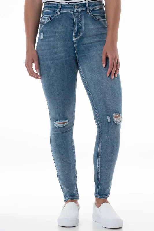 Casual Friday Jeans for Relaxed -Rf05 Hi Rise Skinny Jeans _ 148260 _ Mid Wash