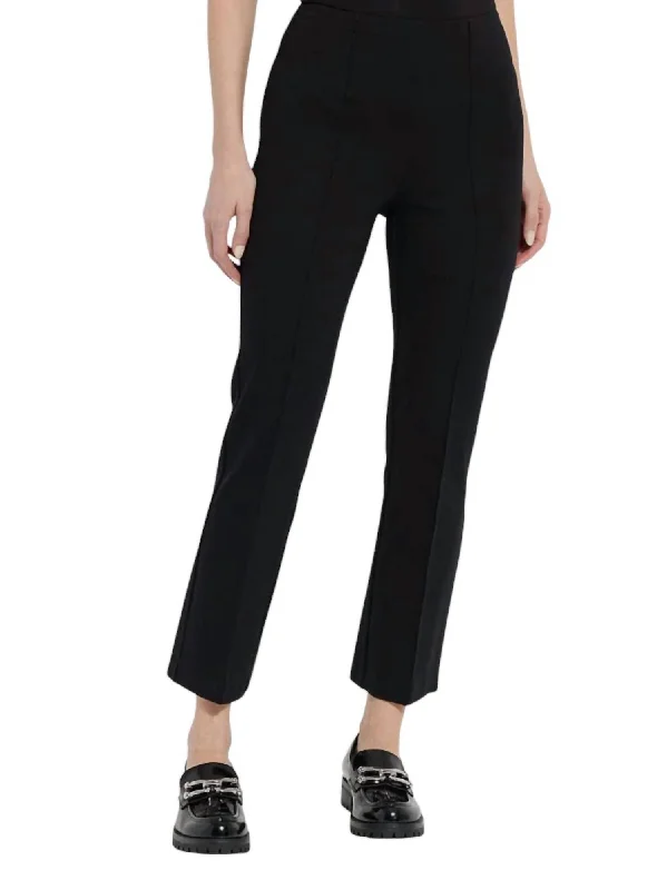 Stretch tight trousers for women with deep waistband for extra comfort and fit -Ankle Elysse Pants In Black