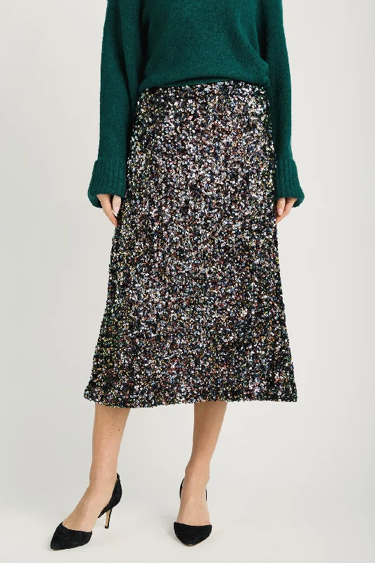 Low-waisted Dresses for Relaxed -By Together Sequin Midi Skirt