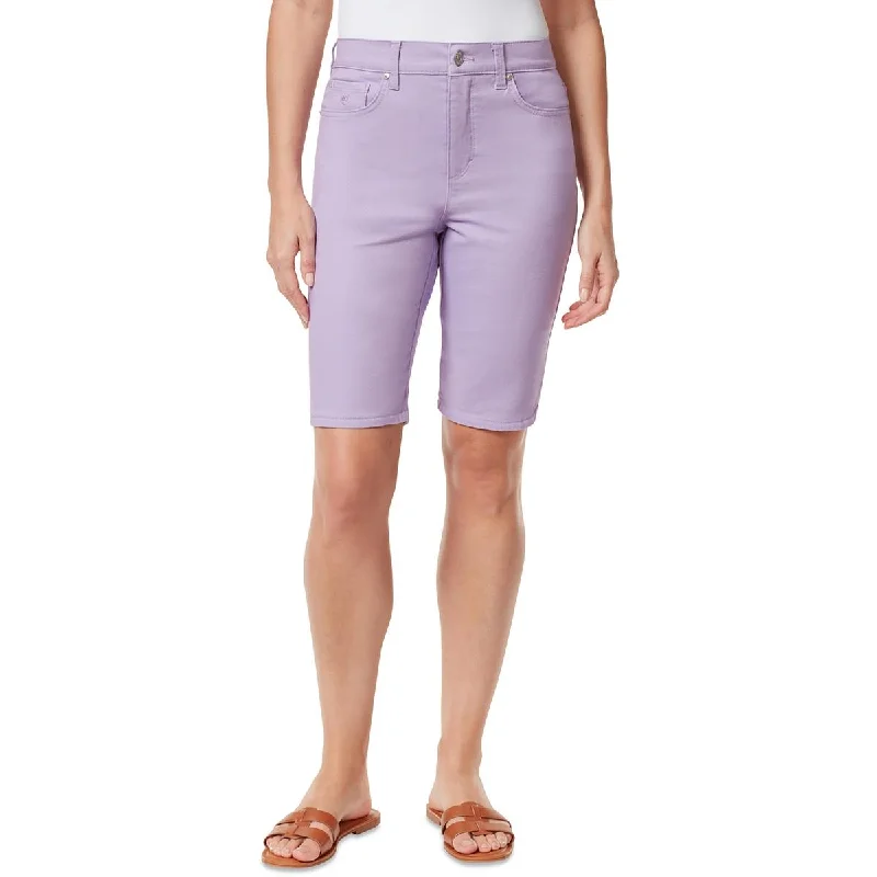 Best running shorts for women with a supportive waistband for comfort during exercise-Gloria Vanderbilt Womens Amanda High Rise Knee-Length Bermuda Shorts