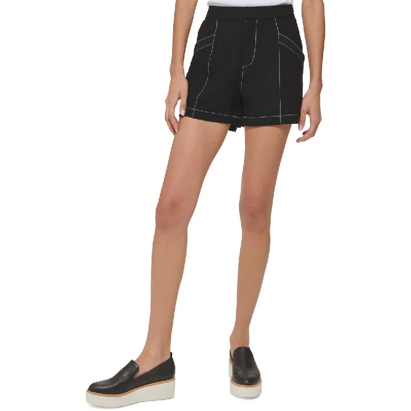 Comfortable and casual shorts for men with soft cotton fabric for daily wear-DKNY Womens High Rise Stitch Casual Shorts