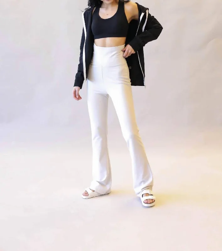 Tailored stretch tight trousers for women with comfortable waistband and flattering design -Bootcut Yoga Pants In Bone