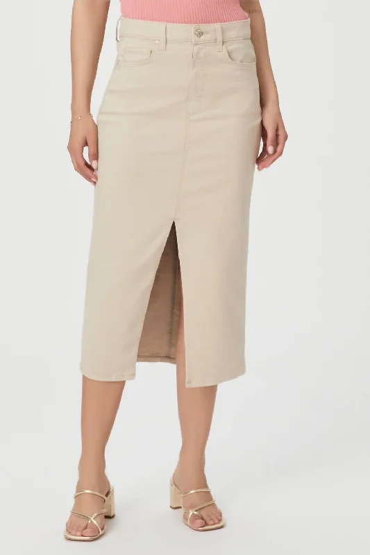 Valentine's Day Dresses for Romance -Angela Midi Skirt In Soft Beige