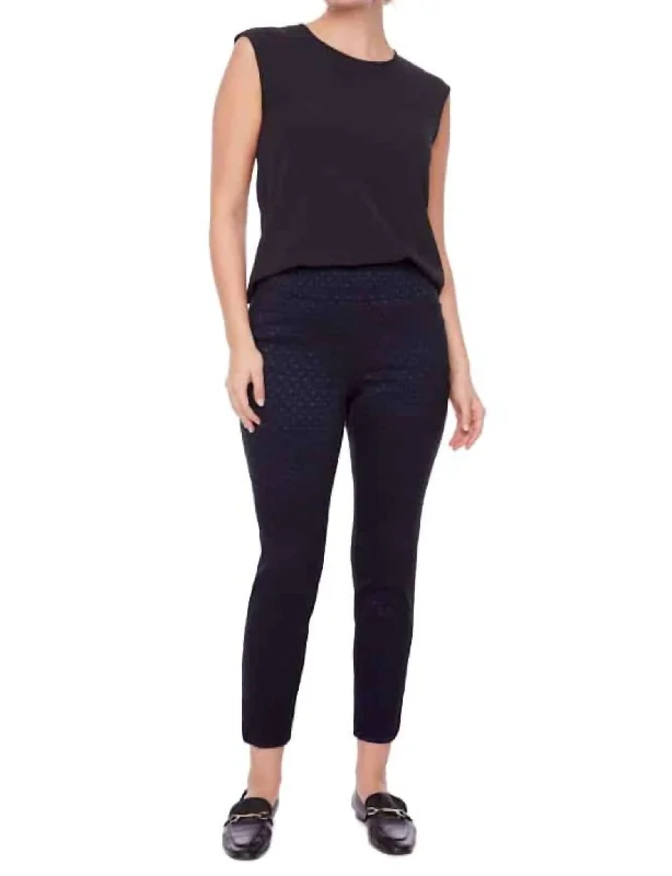 Designer tight trousers for women with unique stitching and high-fashion appeal -28" Techno Petal Ankle Pants In Blaze