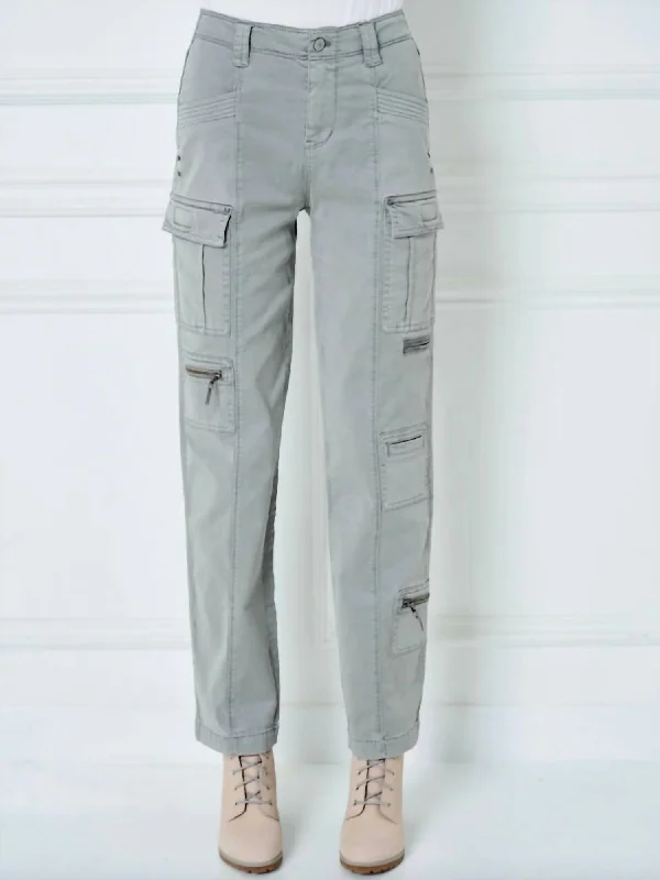 Luxury tight trousers for women with fine fabric and elegant tailoring -Wrenley Stretch Twill Lyocell Cargo Pant In Fossil