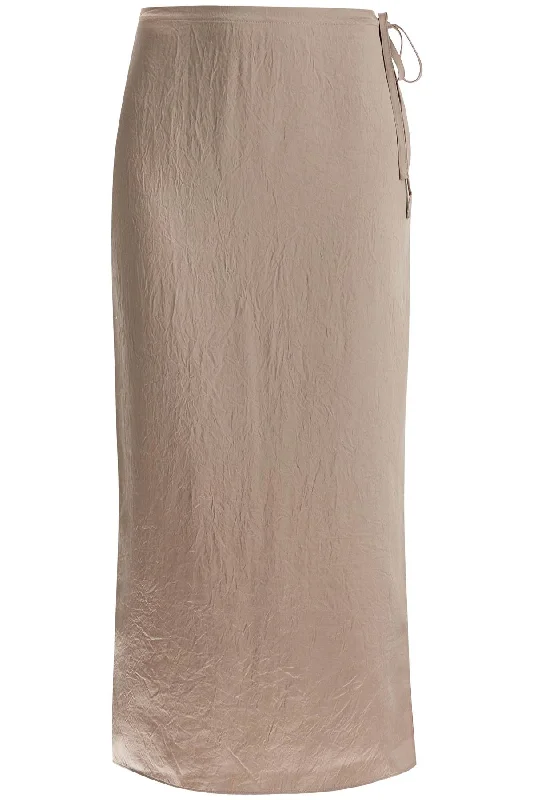 Office Dresses for Business -Filippa K Women's "Ruffled Satin Midi Skirt With