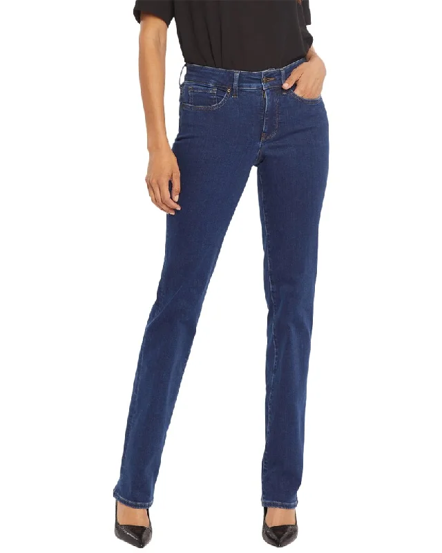 Tight trousers for men with stretch fabric and slim, modern cut -NYDJ Petite Marilyn Quinn Straight Jean