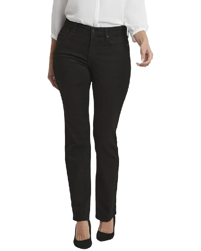 Tailored tight trousers for men with sharp crease and polished look -NYDJ Marilyn Black Straight Jean