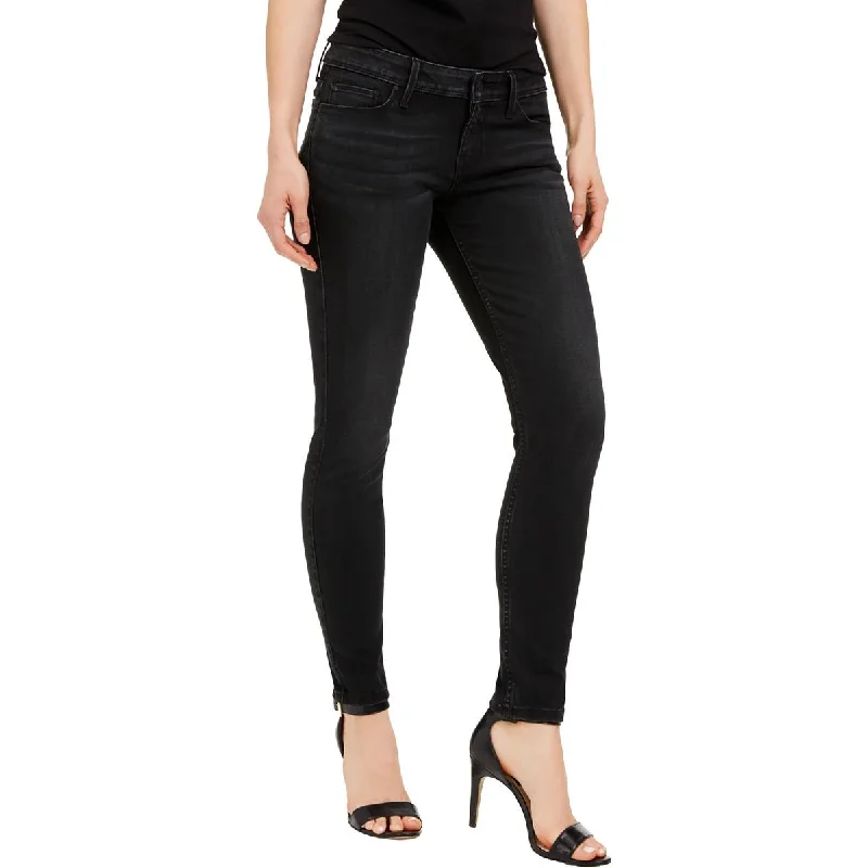 Stretch skinny tight trousers for women with full-length design and modern flair -Womens Mid Rise Causal Skinny Jeans