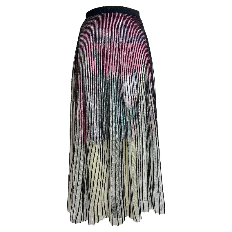 Sheath Dresses for Sophisticated -Balenciaga New York City Print Pleated Midi Skirt in Multicolor Viscose