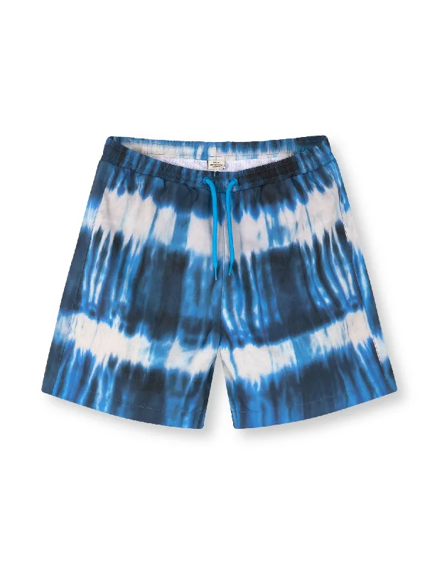 Best bike shorts for women with padded seats for a smooth ride and comfort-Sea Print Sandrino Shorts, Tie Dye Stripe AOP Merthyl Blu