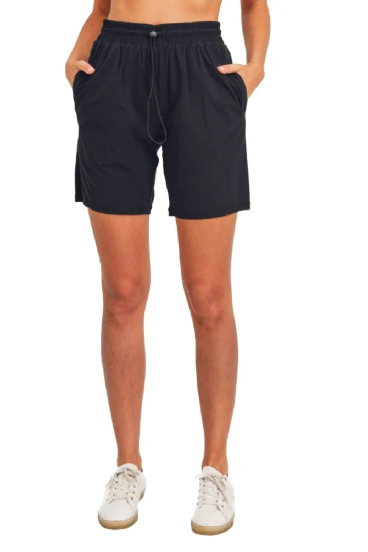 Comfortable shorts for men with elastic waistbands and a flexible fit for all-day wear-Mono B Active Essential Drawstring Midi Shorts AP-A07106 and Plus