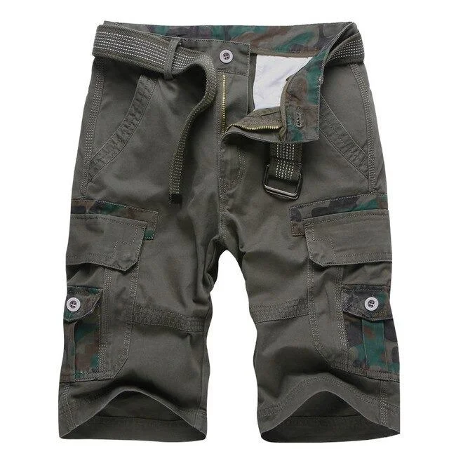 Best cargo shorts for women with side pockets for extra storage and convenience-Men's Summer Casual Cotton Military Camouflage Cargo Shorts