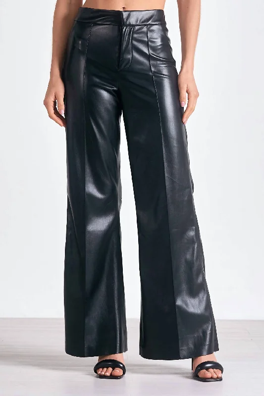 Soft fabric tight trousers for women with breathable material for year-round wear -Alicia Pants In Black