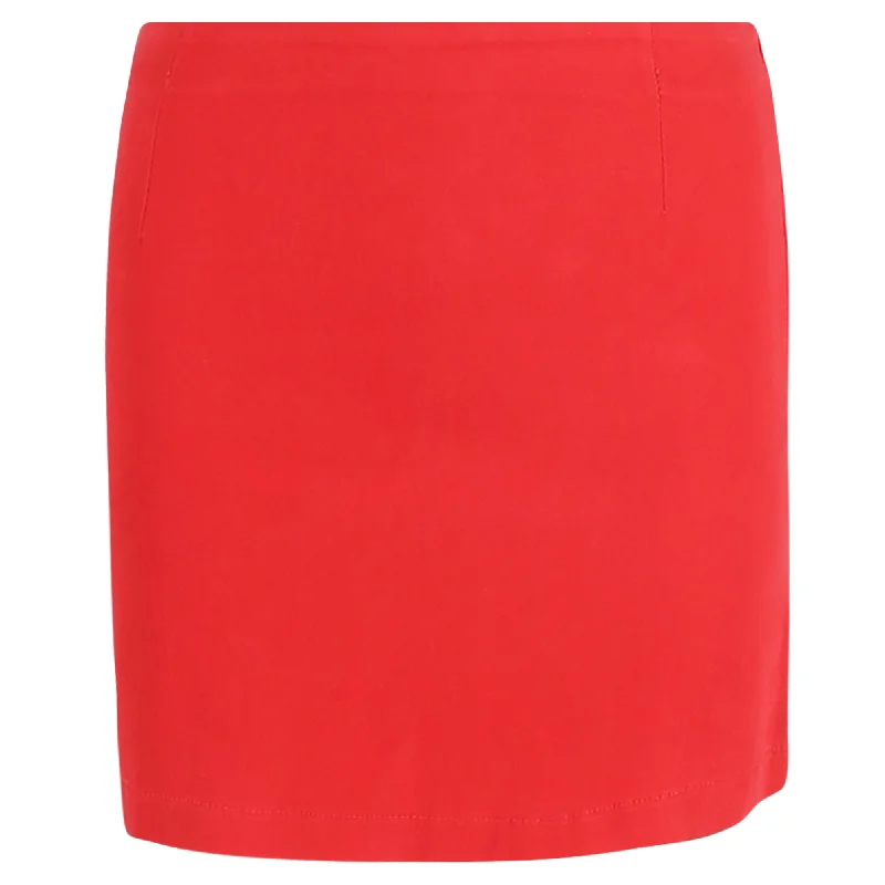 Valentine's Day Dresses for Romance -Moschino Panel Mini Skirt in Red Cotton and Blue Denim