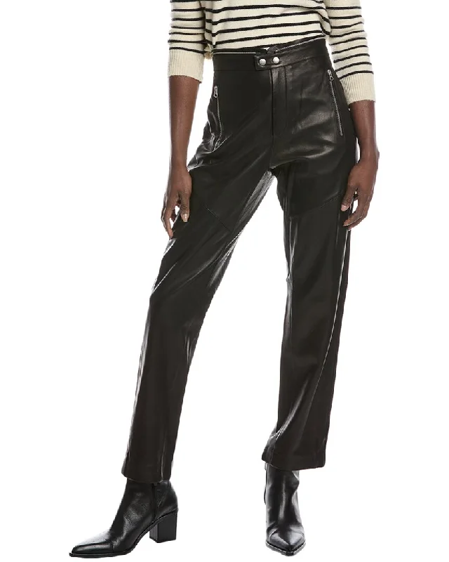 Tight trousers for women with cropped style and chic, modern finish -rag & bone Sedona Leather Moto Pant