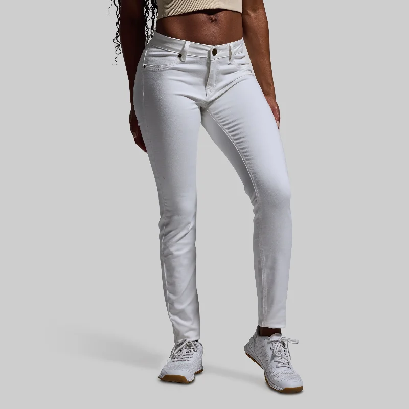 Hunting Jeans for Woods -FLEX Stretchy Mid-Rise Skinny Jean (White)