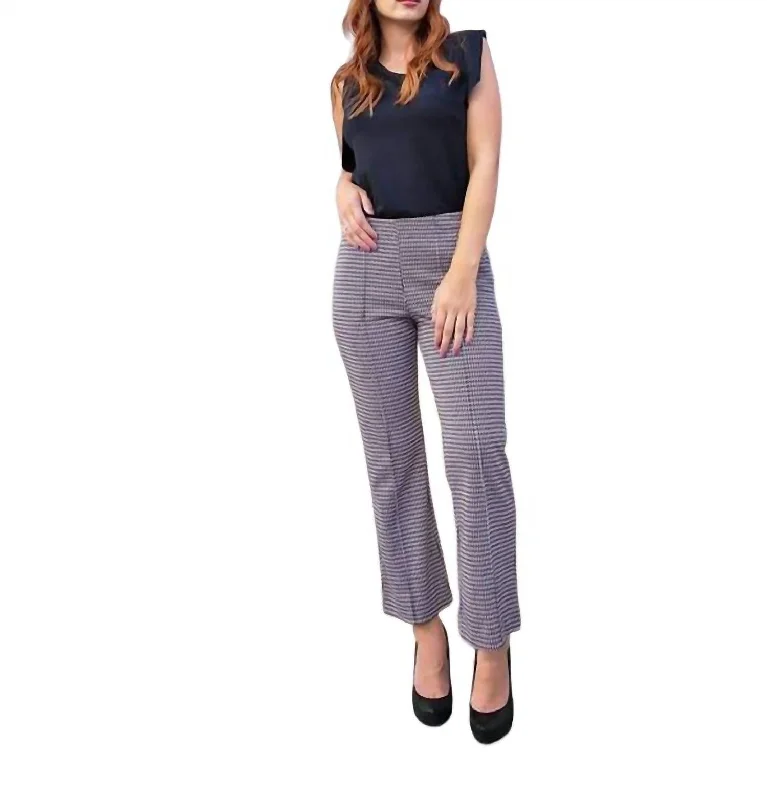 Black tight trousers for women with sleek design and versatile styling options -Houndstooth Flare Pant In Multi