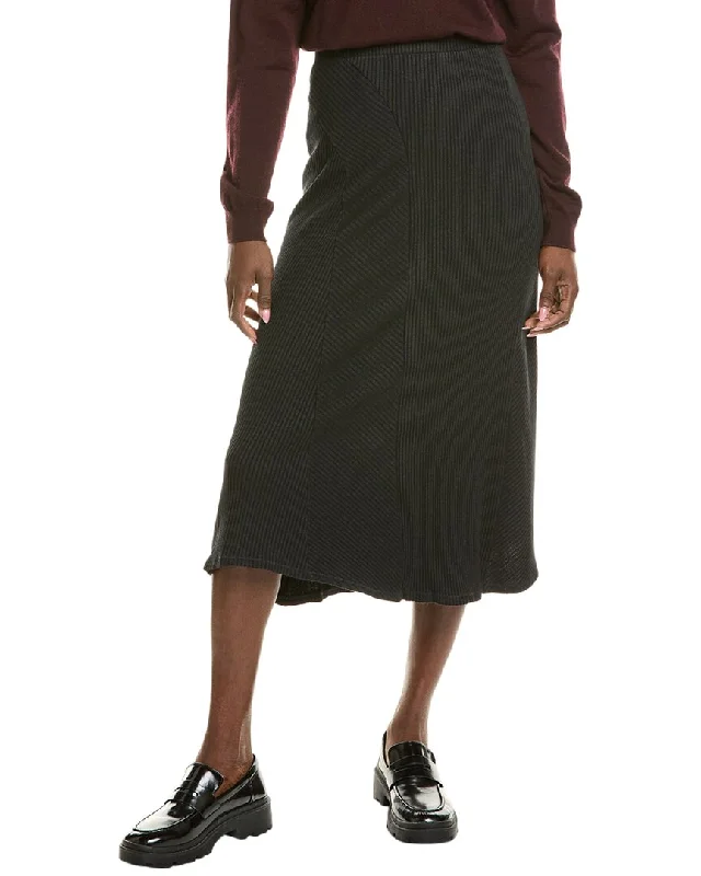 Solid Color Dresses for Simple -rag & bone Echo Rib Linen-Blend Midi Skirt