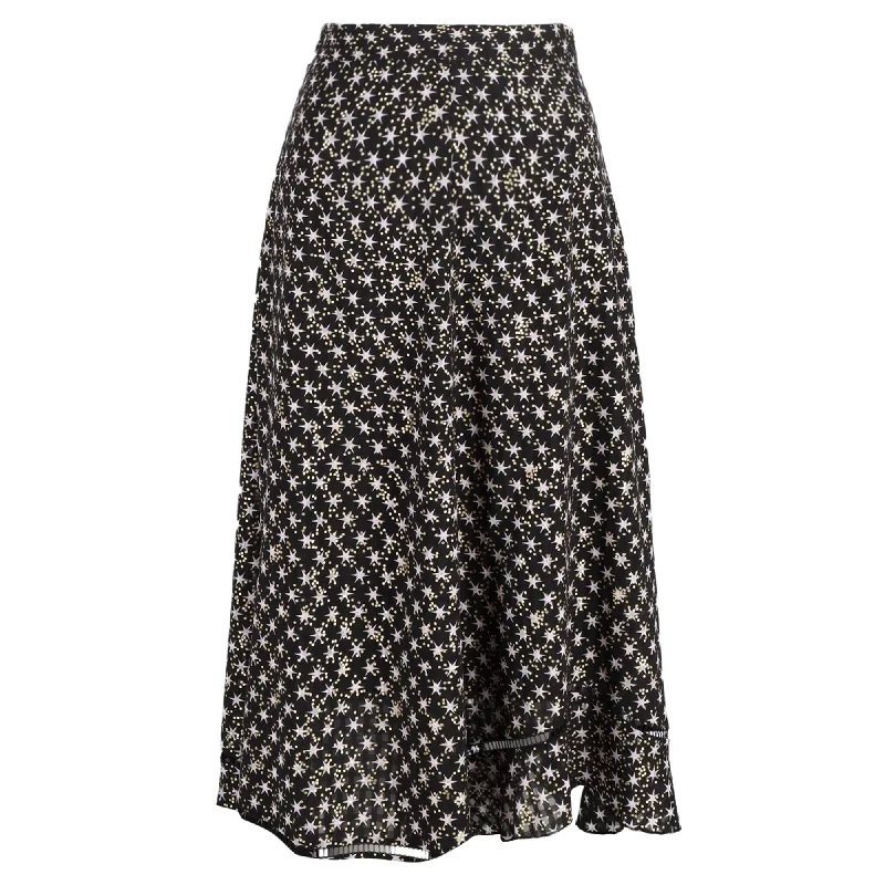 Valentine's Day Dresses for Romance -Stine Goya Marigold Stars Midi Skirt in Black Polyester