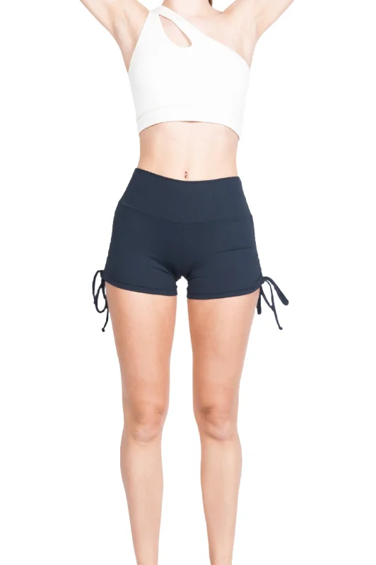 Trendy striped shorts for women with bold lines for a chic and stylish outfit-Bia Brazil Activewear Side Tie Shorts SH2473 Black