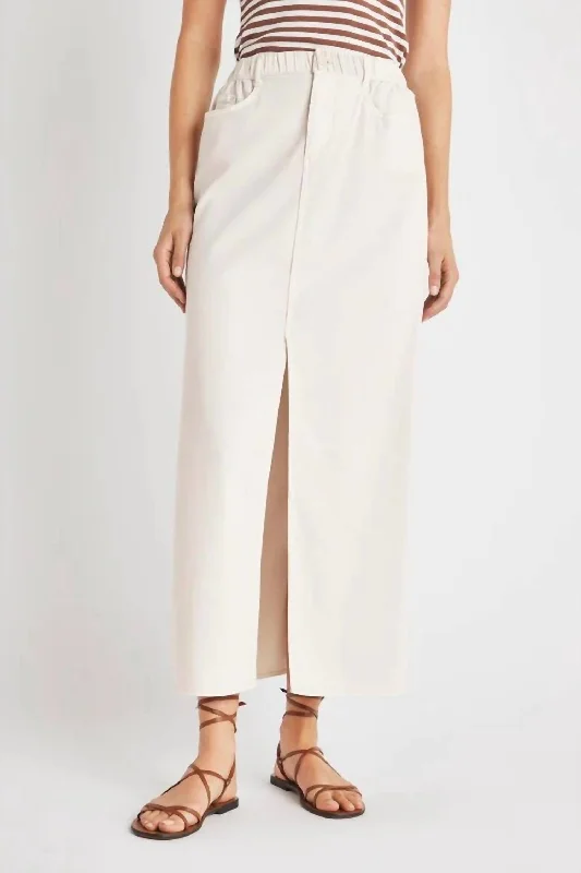 Fringed Dresses for Edgy -Rhiannon Maxi Skirt In Moonstone