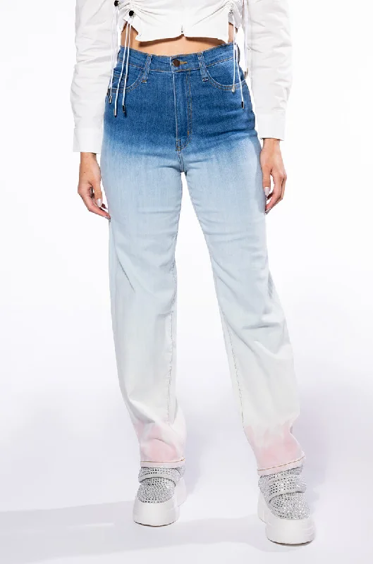 Wedding Jeans for Casual -BROOKLYNNE OMBRE HIGH RISE JEANS