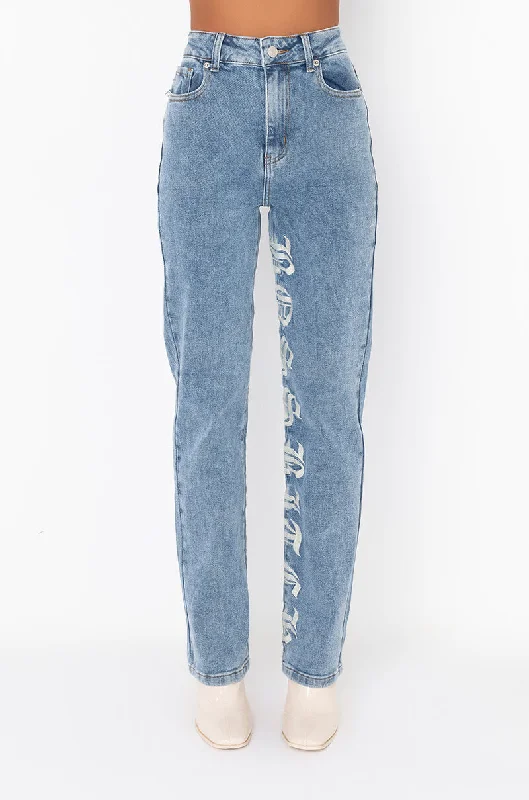 School Jeans for Uniform -BOSS BITCH HI-RISE STRAIGHT JEANS