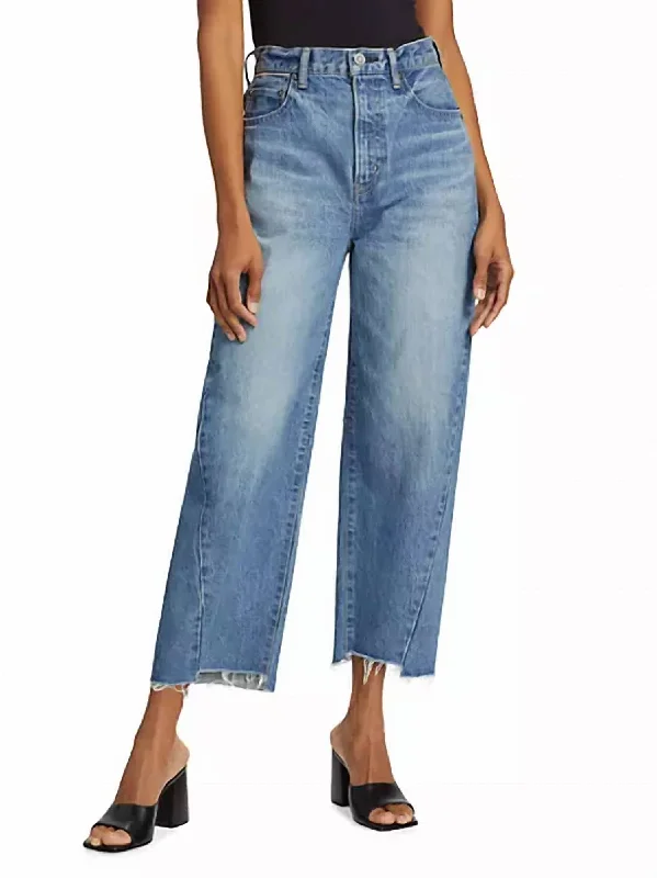 High-waisted tight trousers for women with belt loops for added style -Cloverhill High-Rise Wide-Leg Crop Jeans In Light Blue