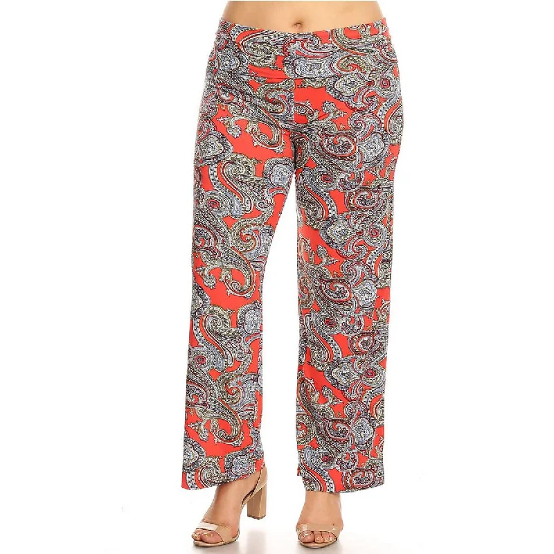 Stylish tight trousers for women with high-waisted fit for flattering look -Womens Paisley High Rise Wide Leg Pants