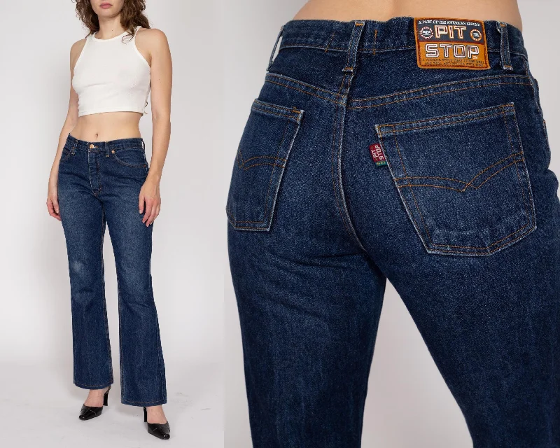 Faded Jeans for Laid-back -Medium 90s Dark Wash Bootcut Jeans 31"