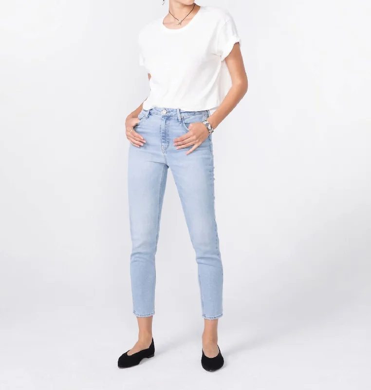 Light denim tight trousers for women with casual fit and comfortable material -Debbie Jean In Revolution