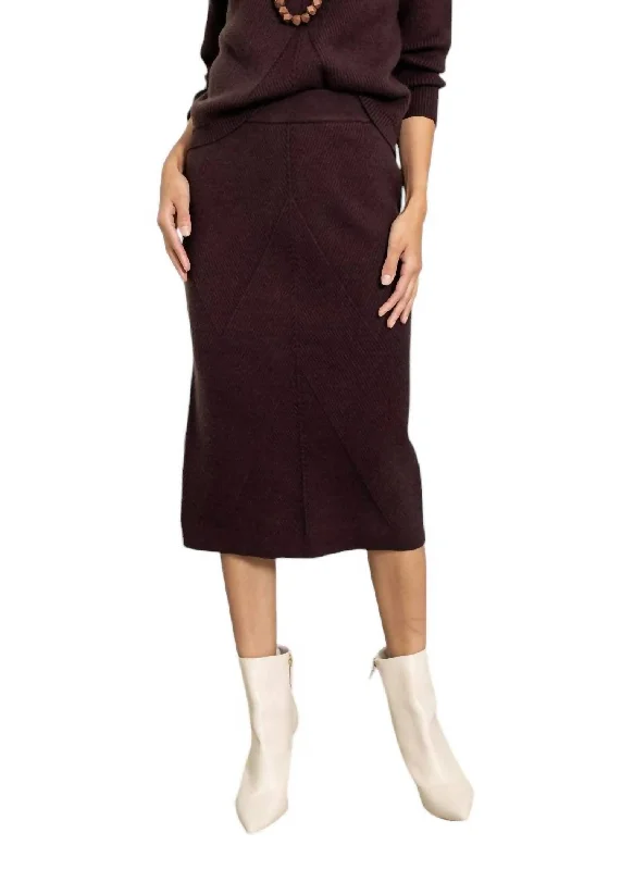 Resort Dresses for Vacation -Kramer Knit Skirt In Chocolate