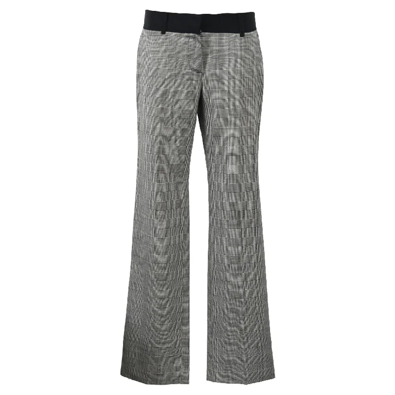 Lightweight tight trousers for women with breathable fabric and easy styling -Dolce & Gabbana Check Trousers in Grey Wool