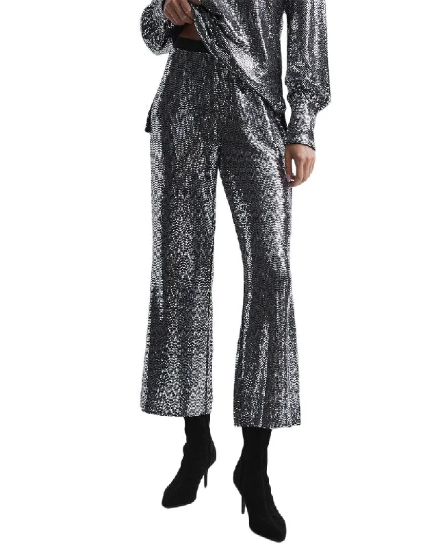 Pleated tight trousers for women with vintage-inspired design and modern twist -Reiss Valeria Sequin Occasion Trouser