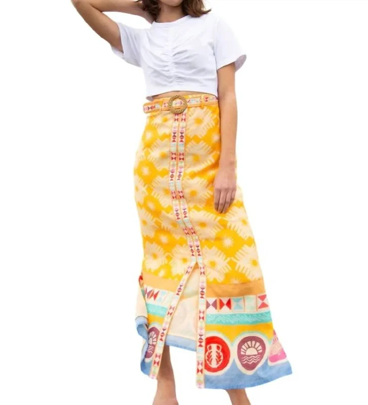 Embroidered Dresses for Detailed -Portia Skirt In Sunny Side Up