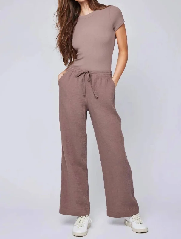 Soft fabric tight trousers for women with breathable material for year-round wear -Alta Pant In Driftwood