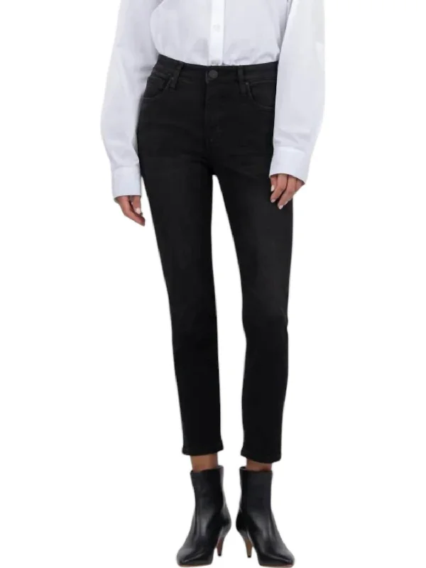 Stretch-fit tight trousers for men with flexibility and modern design for easy wear -Rachel High Rise Jeans In Black