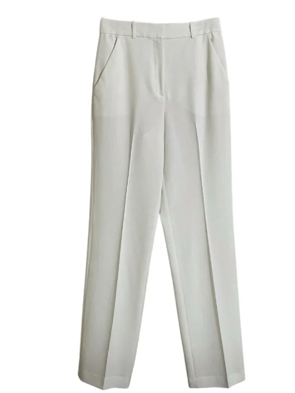 Tight cargo trousers for men with functional pockets and slim-fit style -Women's Nigen Ii High Waist Tailored Straight Leg Pants In White