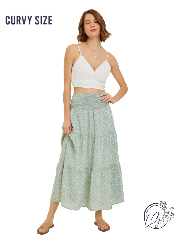 Fashionable Dresses for Style -Curvy Delightful Floral Midi Skirt