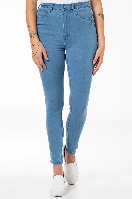 Ripped Jeans for Trendy Look -Rf09 Hi-Waisted Skinny Jeans _ 140836 _ Light Wash