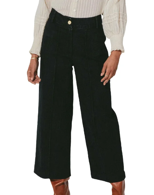 Tight trousers for men with zip fly and flat-front design for a polished look -Charlotte Crop Trouser In Dark Denim