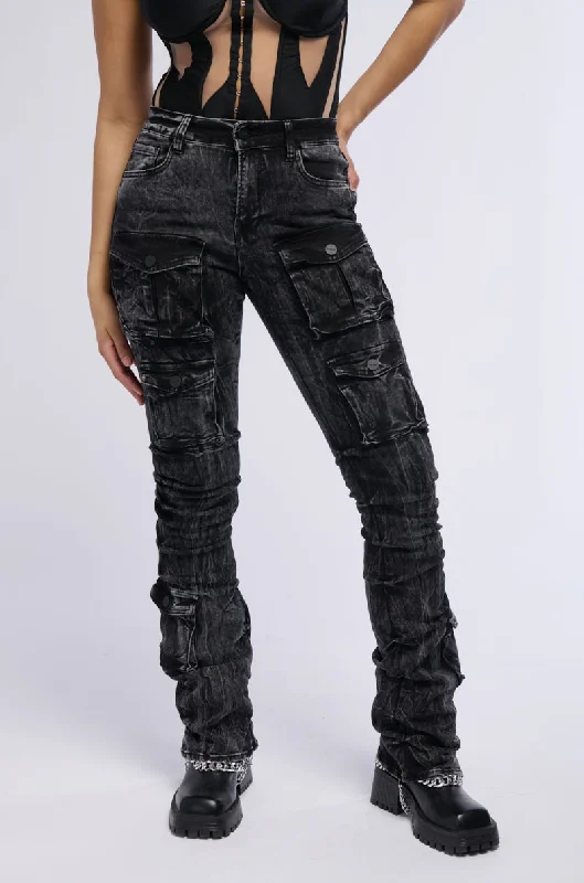 Faded Jeans for Laid-back -MATRIX HIGH RISE STACKED JEANS