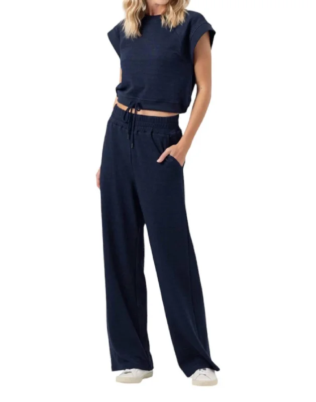 High-waisted tight trousers for women with belt loops for added style -Pryn Pants In Navy